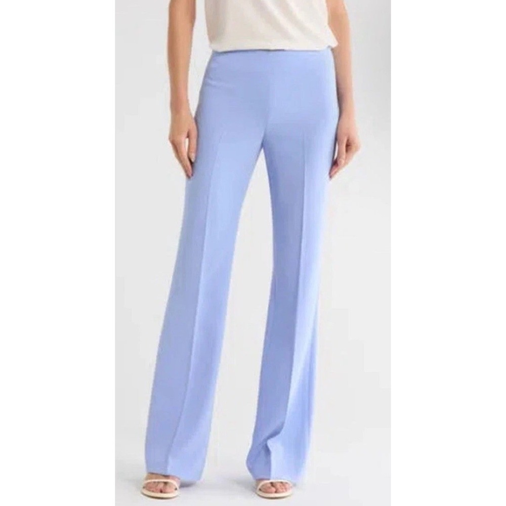 NWT Theory Demitria Admiral Crepe Flare Leg Pants Grotto Blue Purple Sz 10 $285